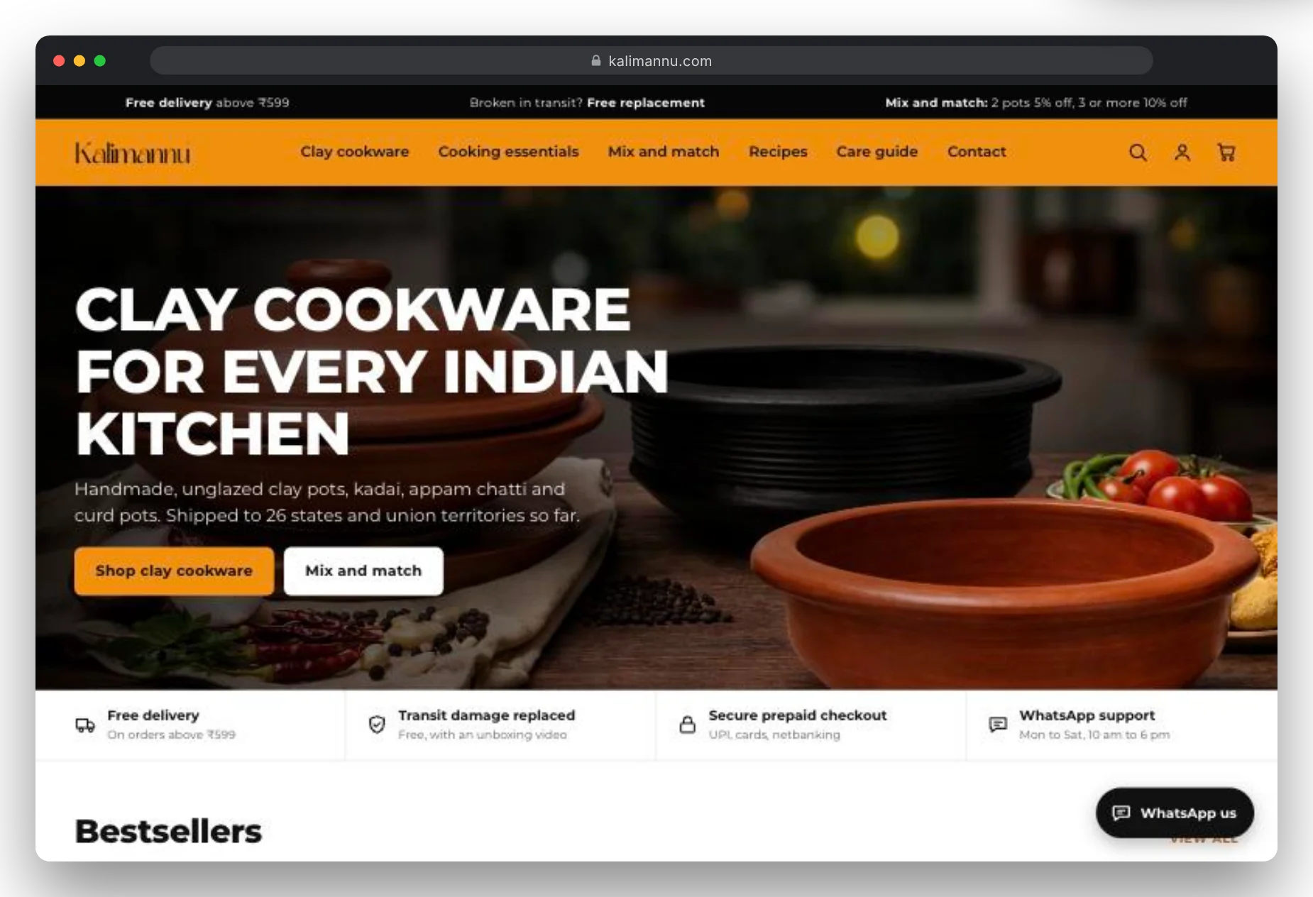 kalimannu.com in a desktop browser