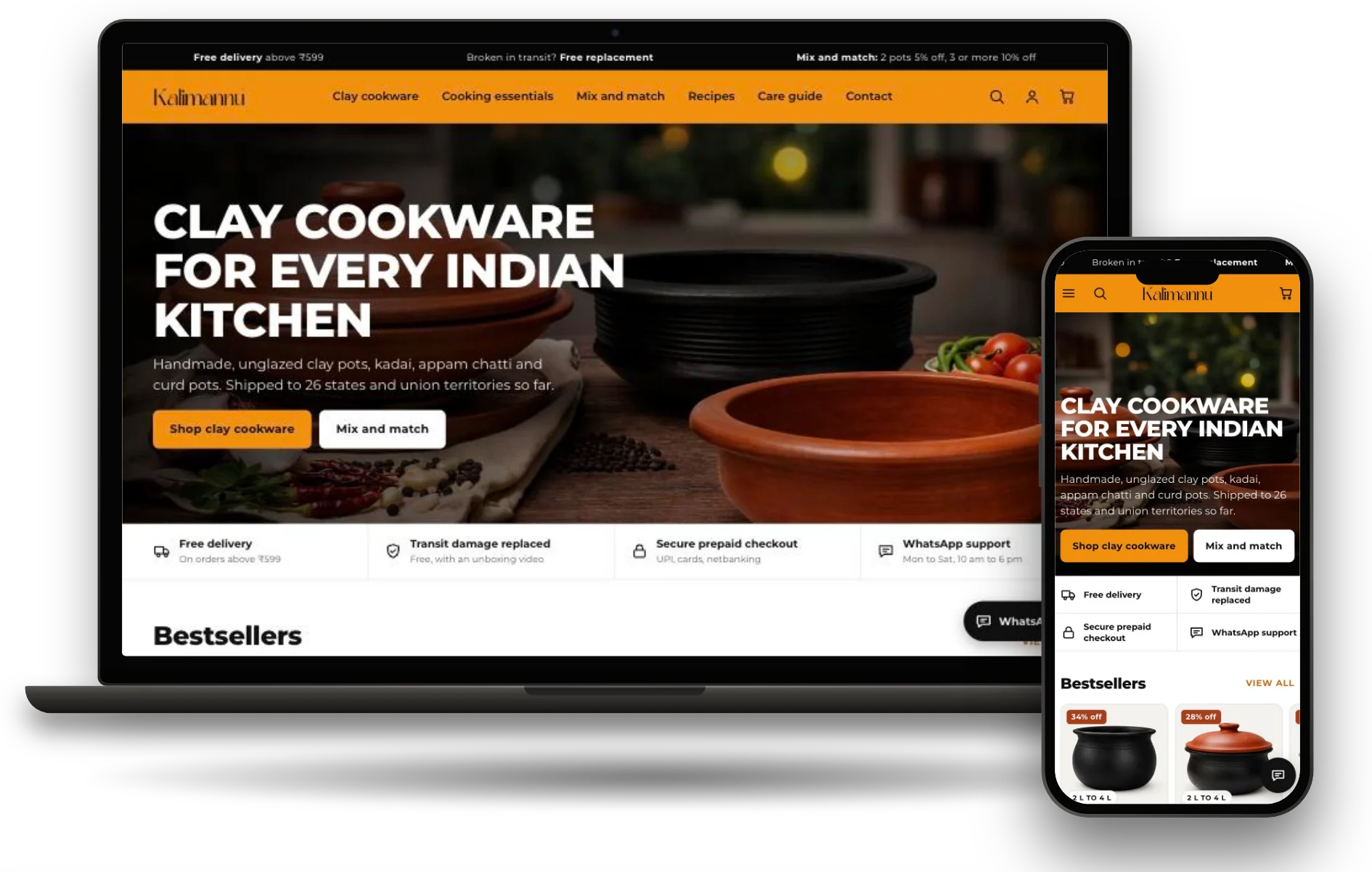 kalimannu.com on a laptop and phone