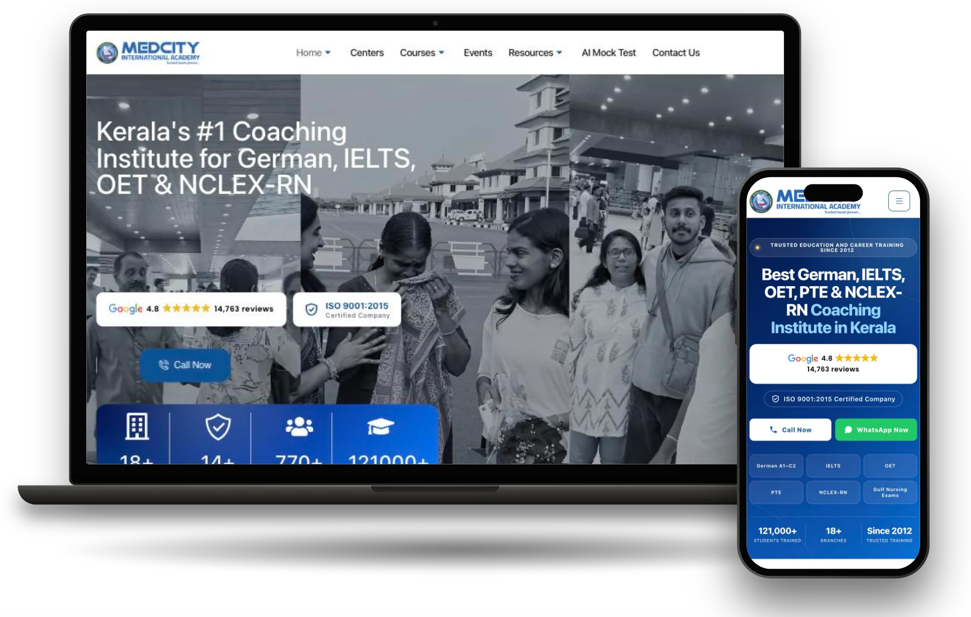 medcityacademy.com on a laptop and phone